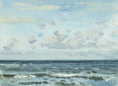 ‡ EDWIN FORREST (Welsh 1918-2002) oil - entitled verso 'Cold Day, Penmaenmawr Sea Study', signed