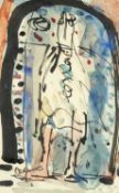 ‡ WILLIAM BROWN (Canadian, lived, worked Wales 1953-2008) watercolour - entitled verso 'Mari Llwyd',