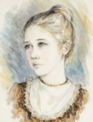 ‡ VALERIE GANZ (Welsh 1936-2015) watercolour - inscribed verso 'Portrait of Ryan Davies's