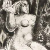 ‡ CLIVE HICKS-JENKINS (Welsh b. 1951) charcoal and conté - entitled verso 'Study of a Statue at
