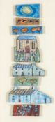 ‡ ANTHONY EVANS (Welsh b. 1948) mixed media on sectioned wood panel - entitled verso 'Tabor', signed
