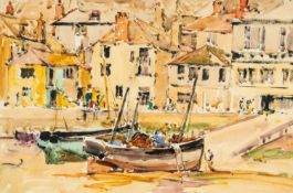‡ WILL EVANS (Welsh 1888-1957) watercolour - harbour at Mevagissey, 36 x 54cms Provenance: private