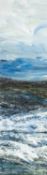 ‡ ANNE KERR (Scottish, lives, works Wales, 20th century) oil on canvas - crashing waves, 147.5 x