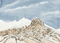 ‡ JONAH JONES (Welsh 1919-2004) watercolour - entitled verso 'Snowdon from Castell-y-Gwynt /