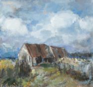 ‡ LEONARD BEARD (British, lived, worked Wales 1942-2007) mixed media - entitled verso 'Red Roof',