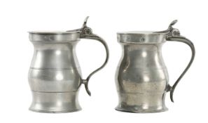 SCOTTISH LIDDED IMPERIAL PINT BALUSTER MEASURE, by Gourlay & Son, Edinburgh, 16cms (h); and a