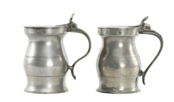 SCOTTISH LIDDED IMPERIAL PINT BALUSTER MEASURE, by Gourlay & Son, Edinburgh, 16cms (h); and a