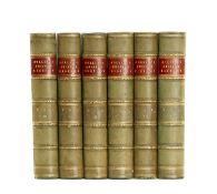 ROLLIN'S ANCIENT HISTORY, 5th edition, published 1768, Vol. 1, 2, 3, 5, 6 & 7, with tooled calf