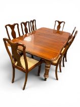 VICTORIAN MAHOGANY WIND-OUT DINING TABLE, circa 1870-1900, when closed 146 x 115cms, winding out