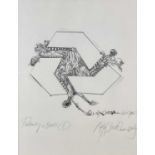 ‡ RALPH STEADMAN (British, b. 1936) black and white print - entitled 'Portrait of a Bank I', signed,