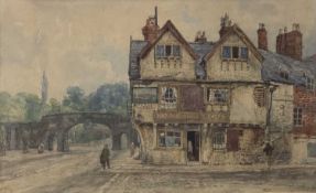 E. JENNINGS watercolour - The Old Edgar, Shipgate Street, Chester, signed and dated 1886 lower