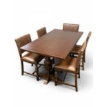 OLD CHARM DINING ROOM FURNITURE, comprising court cupboard, 138 (h) x 120 (w) x 48cms (d);