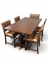 OLD CHARM DINING ROOM FURNITURE, comprising court cupboard, 138 (h) x 120 (w) x 48cms (d);