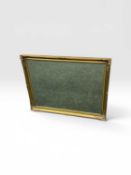 CONTEMPORARY RECTANGULAR GILT-FRAMED WALL MIRROR with bevelled plate, 132 (h) x 104cms (w)