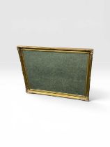 CONTEMPORARY RECTANGULAR GILT-FRAMED WALL MIRROR with bevelled plate, 132 (h) x 104cms (w)