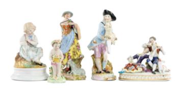 CONTINENTAL PORCELAIN FIGURINES, 19th century and later, including a shepherd and shepherdess, 19.