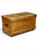 ANTIQUE PINE BLANKET BOX with iron handles, 50 (h) x 94 (w) x 50cms (d) Provenance: private