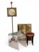 ASSORTED FURNISHING ITEMS, including a contemporary perspex nest of three coffee tables, 45 (h) x 44