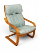 MODERN SWEDISH UPHOLSTERED BENTWOOD EASY CHAIR, 93 (h) x 68 (w) x 75cms (d) Provenance: deceased