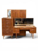 MID-CENTURY AUSTINSUITE BEDROOM FURNITURE, to include two-door mirrored wardrobe, 173 (h) x 122 (