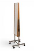 MID-CENTURY TYPE TEAK & CHROME CHEVAL MIRROR, 161 (h) x 58 (w) x 52cms (d) Provenance: deceased