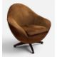 MID-CENTURY 'SWIVEL & ROCK' EGG CHAIR, in the manner of Greaves and Thomas, chocolate brown Dralon - Image 1 of 7