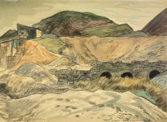 ‡ EDGAR HOLLOWAY (British 1914-2008) watercolour and pencil - entitled 'Lead Mine, Greenhow, Yorks',