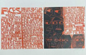 ‡ PAUL PETER PIECH (American-Welsh 1920-1996) limited edition (23/25) linocut - a poem by the artist