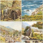 VINCENT PERRONET SELLS RA (British 1827-1895) three watercolours - (1) Old Mill and Bridge at