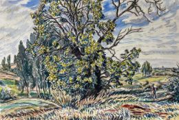 ‡ EDGAR HOLLOWAY (British 1914-2008) watercolour and pencil - entitled 'Bosc', signed and dated