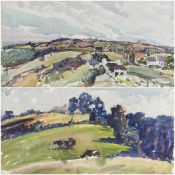 ‡ WILL EVANS (Welsh 1887-1957) watercolours - two unfinished paintings, one landscape the other an