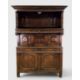 18TH CENTURY WELSH OAK TRIDARN, panel-back canopy top on turned supports, central section of arch - Image 1 of 12