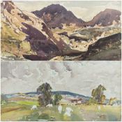 ‡ WILL EVANS (Welsh 1887-1957) watercolours - two unfinished paintings, one landscape the other an