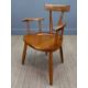 UNUSUAL VERNACULAR WINDSOR CHAIR, stout spindles supporting independent cresting rail and paddle - Image 5 of 5