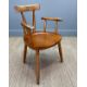 UNUSUAL VERNACULAR WINDSOR CHAIR, stout spindles supporting independent cresting rail and paddle - Image 3 of 5