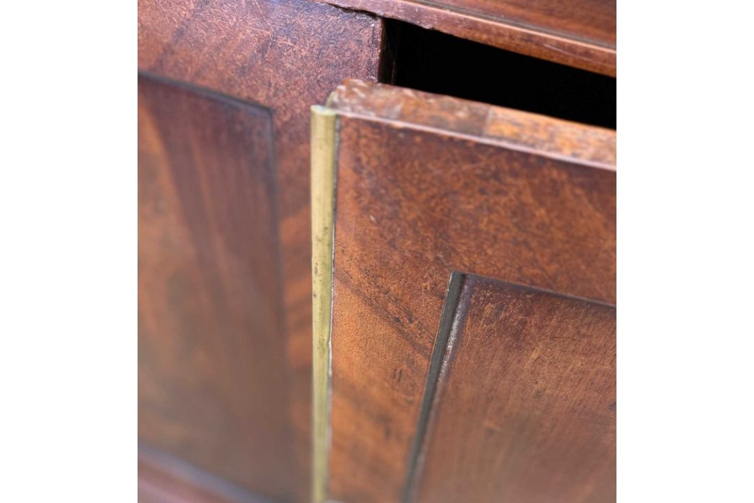 UNUSUAL ANTIQUE MAHOGANY SECRETAIRE CABINET, drop-front writing desk, fitted interior, lower - Image 9 of 13