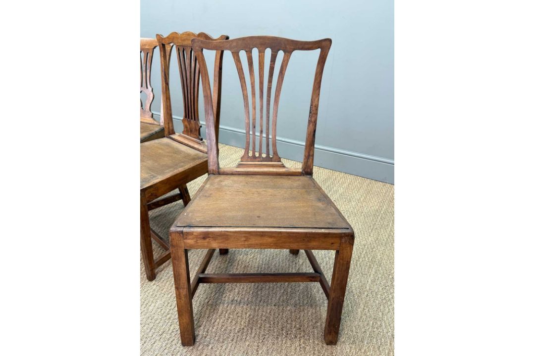 GROUP OF ANTIQUE CHAIRS including, five early 20th century rush-seat spindle back chairs (inc. one - Image 7 of 10