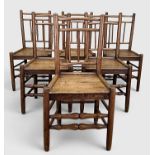 RARE SET OF SIX SHROPSHIRE SPINDLE BACK SIDE CHAIRS, 19th Century, attributed to the Owen family