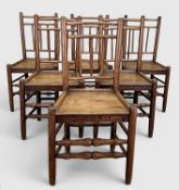 RARE SET OF SIX SHROPSHIRE SPINDLE BACK SIDE CHAIRS, 19th Century, attributed to the Owen family