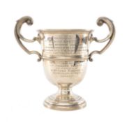 GEORGE V SILVER WELSH AGRICULTURAL TROPHY CUP, James Dixon Sons, Sheffield 1913, of U-form with
