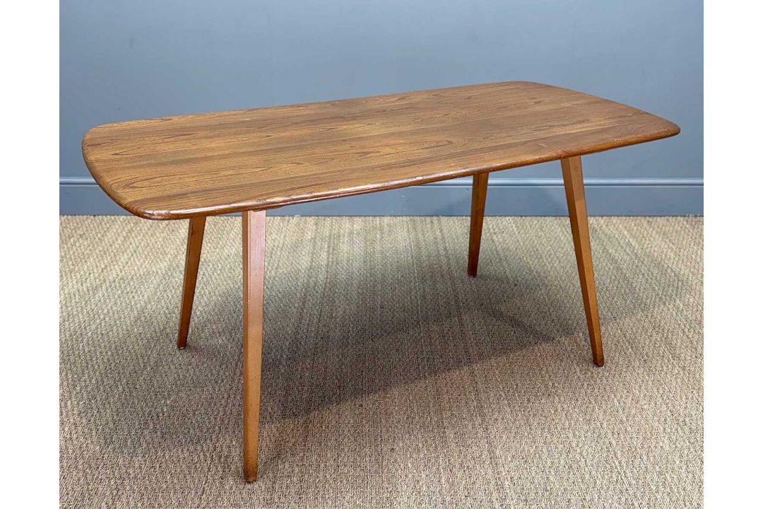 MID-CENTURY ERCOL 382 REFECTORY TABLE, natural finish, 71 (h) x 152 (w) x 76cms (d) Provenance: - Image 2 of 4