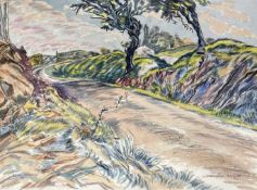 ‡ EDGAR HOLLOWAY (British 1914-2008) watercolour and pencil - north Wales landscape, entitled '