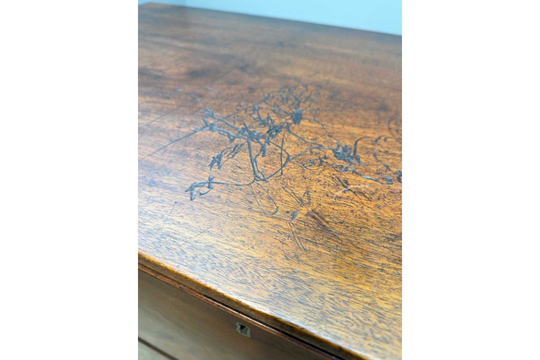 UNUSUAL ANTIQUE MAHOGANY SECRETAIRE CABINET, drop-front writing desk, fitted interior, lower - Image 3 of 13