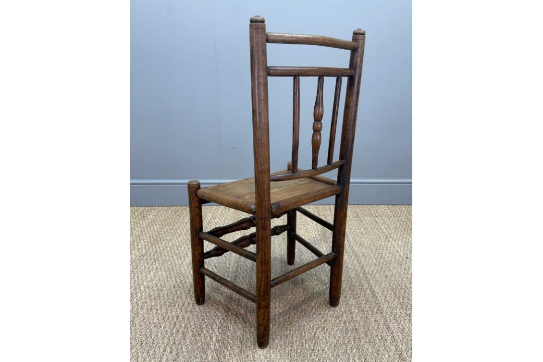 RARE SET OF SIX SHROPSHIRE SPINDLE BACK SIDE CHAIRS, 19th Century, attributed to the Owen family - Image 7 of 12
