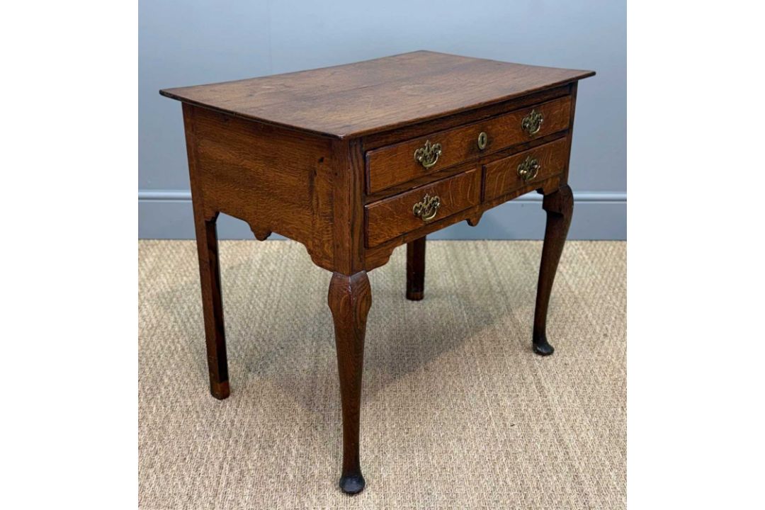 19TH CENTURY OAK LOWBOY, three frieze drawers, front cabriole legs, pad feet, 70 (h) x 80 (w) x - Image 4 of 4