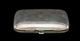 VICTORIAN SILVER CIGAR CASE, maker I.E, Birmingham 1899, plain bowed rectangular form, push clasp,