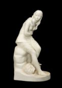 PARIAN PORCELAIN FIGURE OF 'DOROTHEA', after the original by John Bell, probably Minton, seated on a