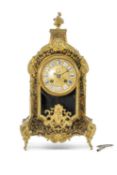 FRENCH 18TH CENTURY STYLE GILT METAL & HORN MANTEL CLOCK, Japy Frères stamped backplate, Roman