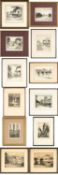 SAM GARRATT (British / lived Brecon, 1865-1947) group of etchings - Lion Street, Brecon; Ship