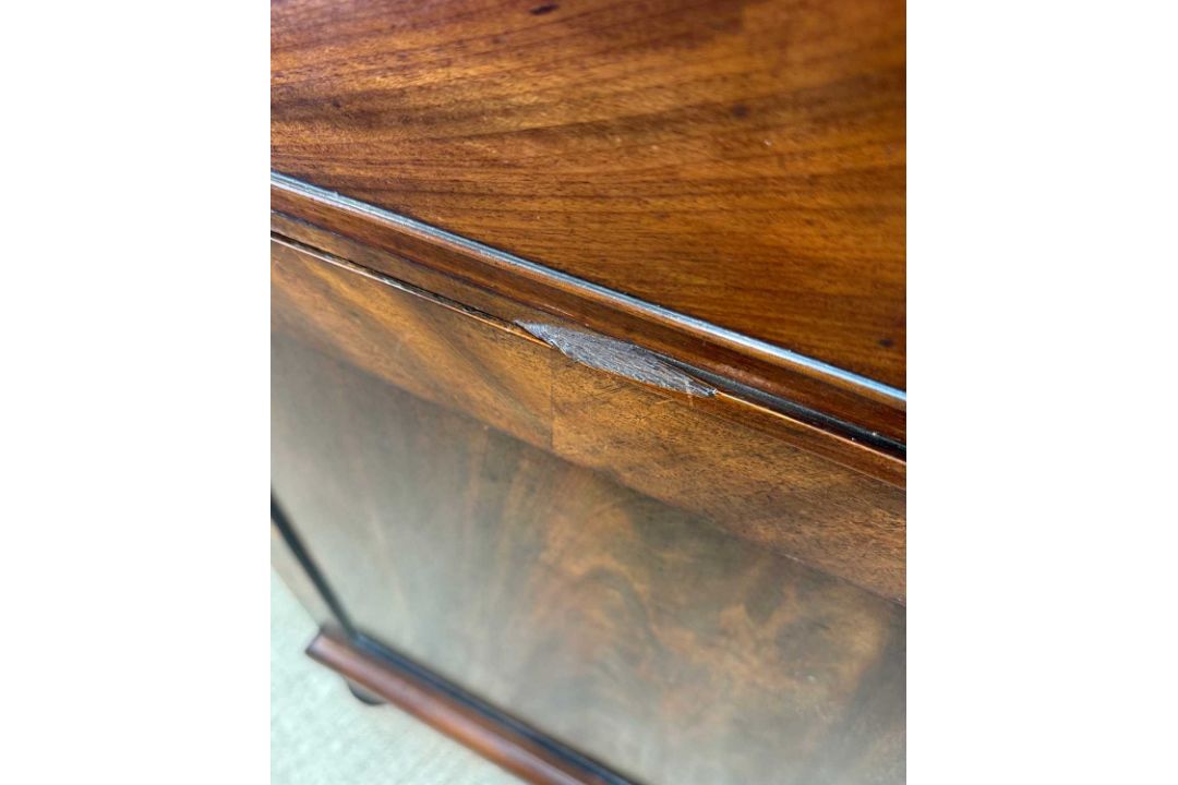 UNUSUAL ANTIQUE MAHOGANY SECRETAIRE CABINET, drop-front writing desk, fitted interior, lower - Image 7 of 13